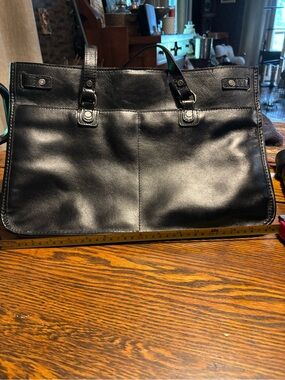 Patricia Nash Black Leather Tote